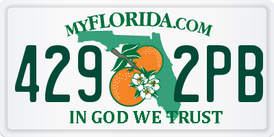 FL license plate 4292PB