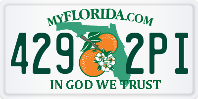 FL license plate 4292PI