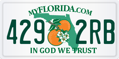 FL license plate 4292RB