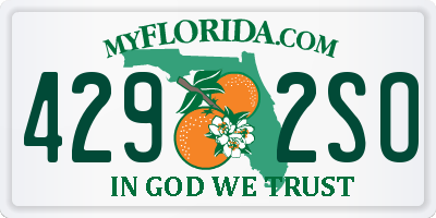 FL license plate 4292SO