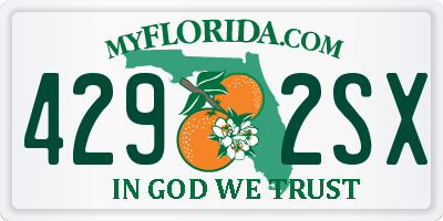 FL license plate 4292SX