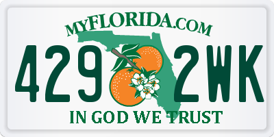 FL license plate 4292WK