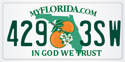 FL license plate 4293SW