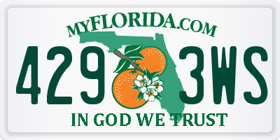 FL license plate 4293WS