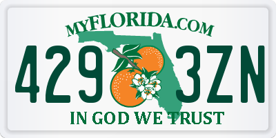 FL license plate 4293ZN