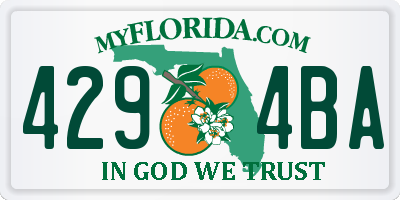 FL license plate 4294BA