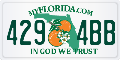 FL license plate 4294BB