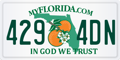 FL license plate 4294DN