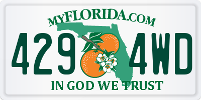FL license plate 4294WD