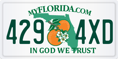 FL license plate 4294XD