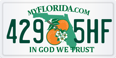 FL license plate 4295HF