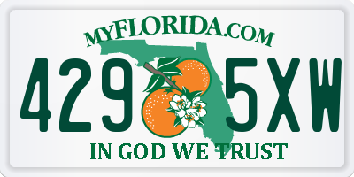 FL license plate 4295XW