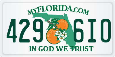 FL license plate 4296IO