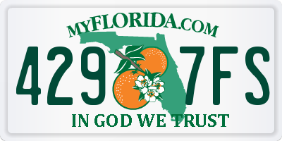 FL license plate 4297FS