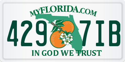 FL license plate 4297IB
