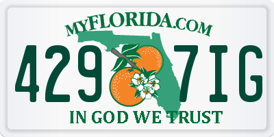 FL license plate 4297IG