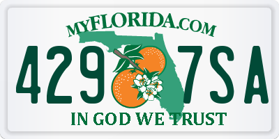FL license plate 4297SA