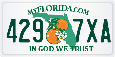 FL license plate 4297XA