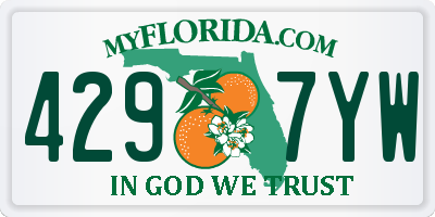 FL license plate 4297YW