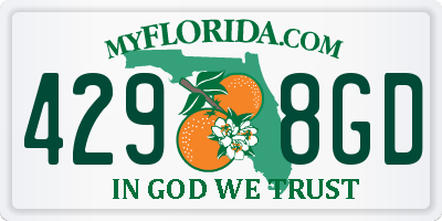 FL license plate 4298GD