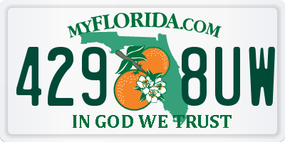 FL license plate 4298UW