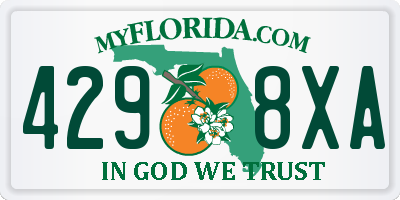FL license plate 4298XA