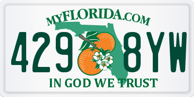 FL license plate 4298YW