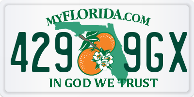 FL license plate 4299GX