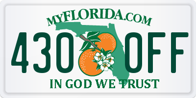 FL license plate 4300FF