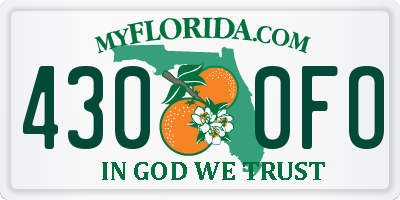 FL license plate 4300FO