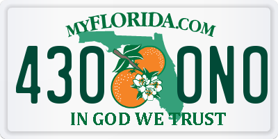 FL license plate 4300NO