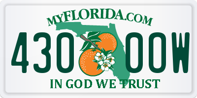 FL license plate 4300OW