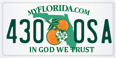 FL license plate 4300SA