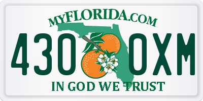 FL license plate 4300XM