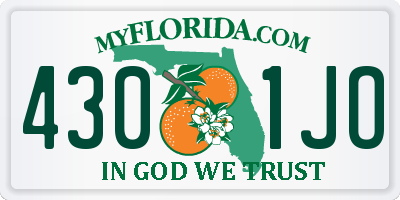 FL license plate 4301JO