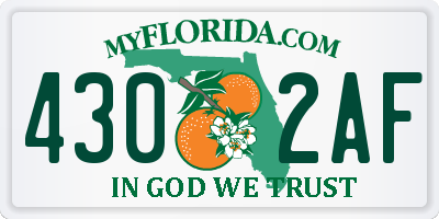 FL license plate 4302AF