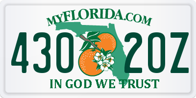 FL license plate 4302OZ