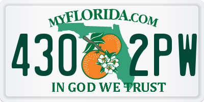 FL license plate 4302PW