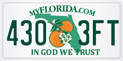 FL license plate 4303FT