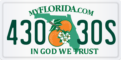 FL license plate 4303OS