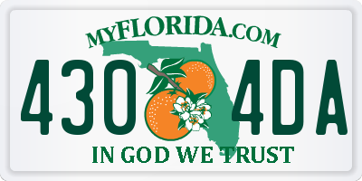 FL license plate 4304DA