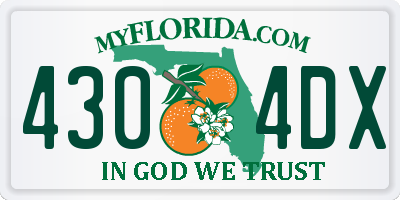 FL license plate 4304DX