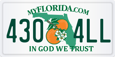 FL license plate 4304LL