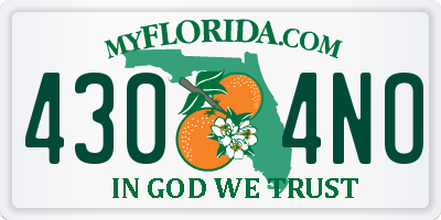 FL license plate 4304NO