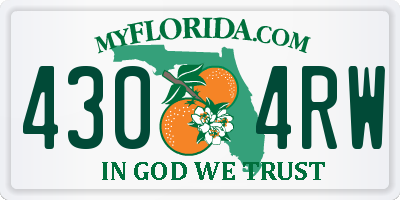 FL license plate 4304RW