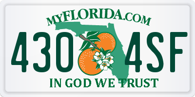 FL license plate 4304SF