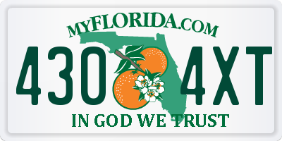 FL license plate 4304XT