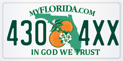 FL license plate 4304XX