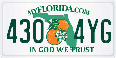 FL license plate 4304YG