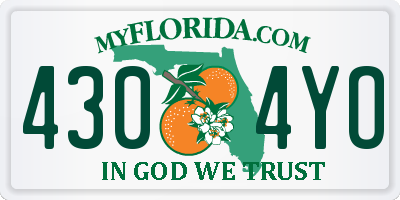 FL license plate 4304YO